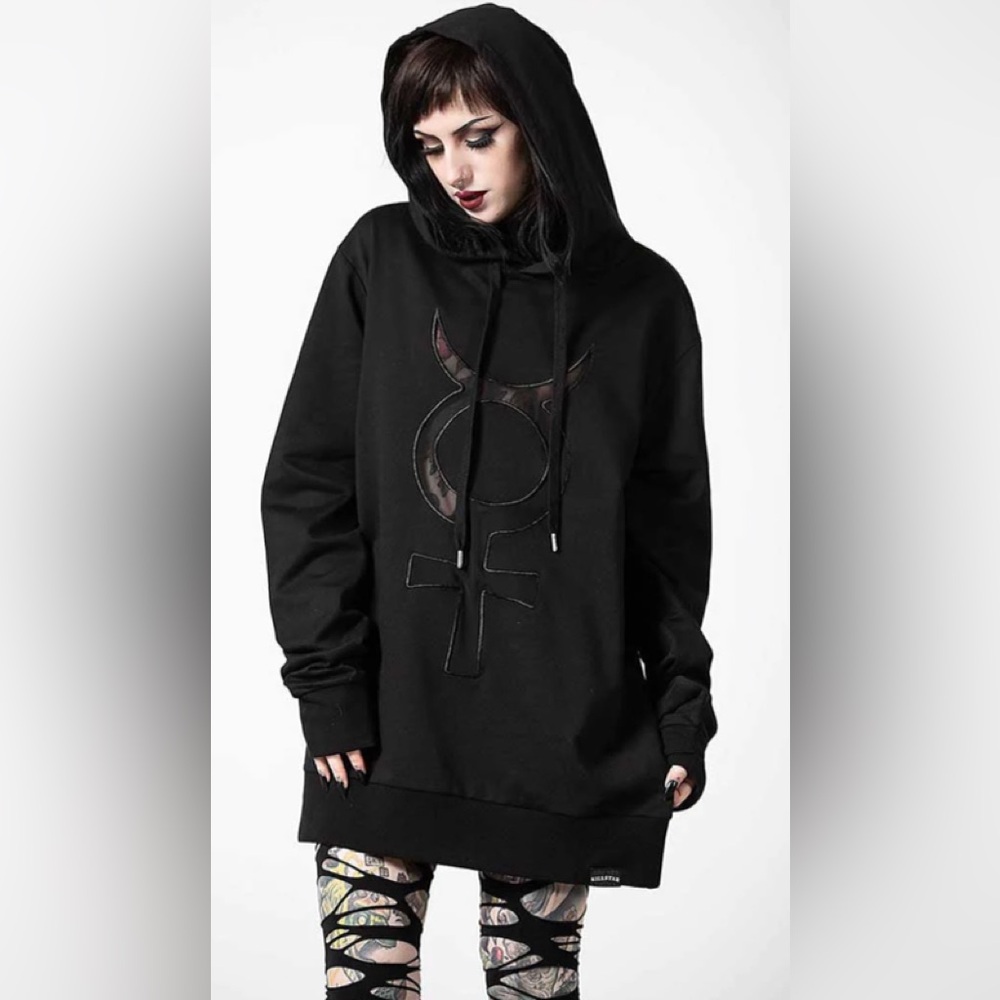 Killstar Mercury Rising Pull-Over Hoodie (Black)
